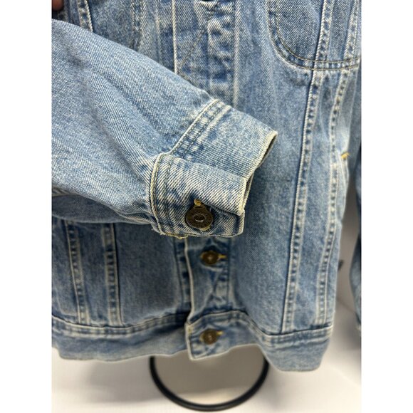 LEE Dungarees Denim Jacket Mens Sz XL USA Sanforized Trucker Vintage Medium Wash - Picture 5 of 9